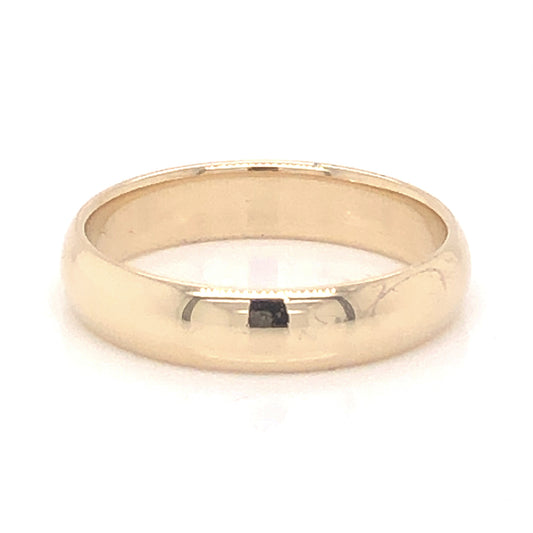 4mm Half-Round Wedding Band in 14k Yellow Gold