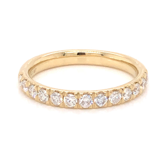 .52 Diamond Half-Eternity Wedding Band in 14k Yellow Gold