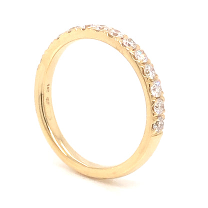 .52 Diamond Half-Eternity Wedding Band in 14k Yellow Gold