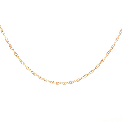 18 Inch Thin Necklace Chain in 14k Yellow Gold