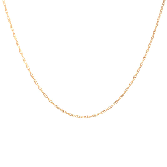 18 Inch Thin Necklace Chain in 14k Yellow Gold