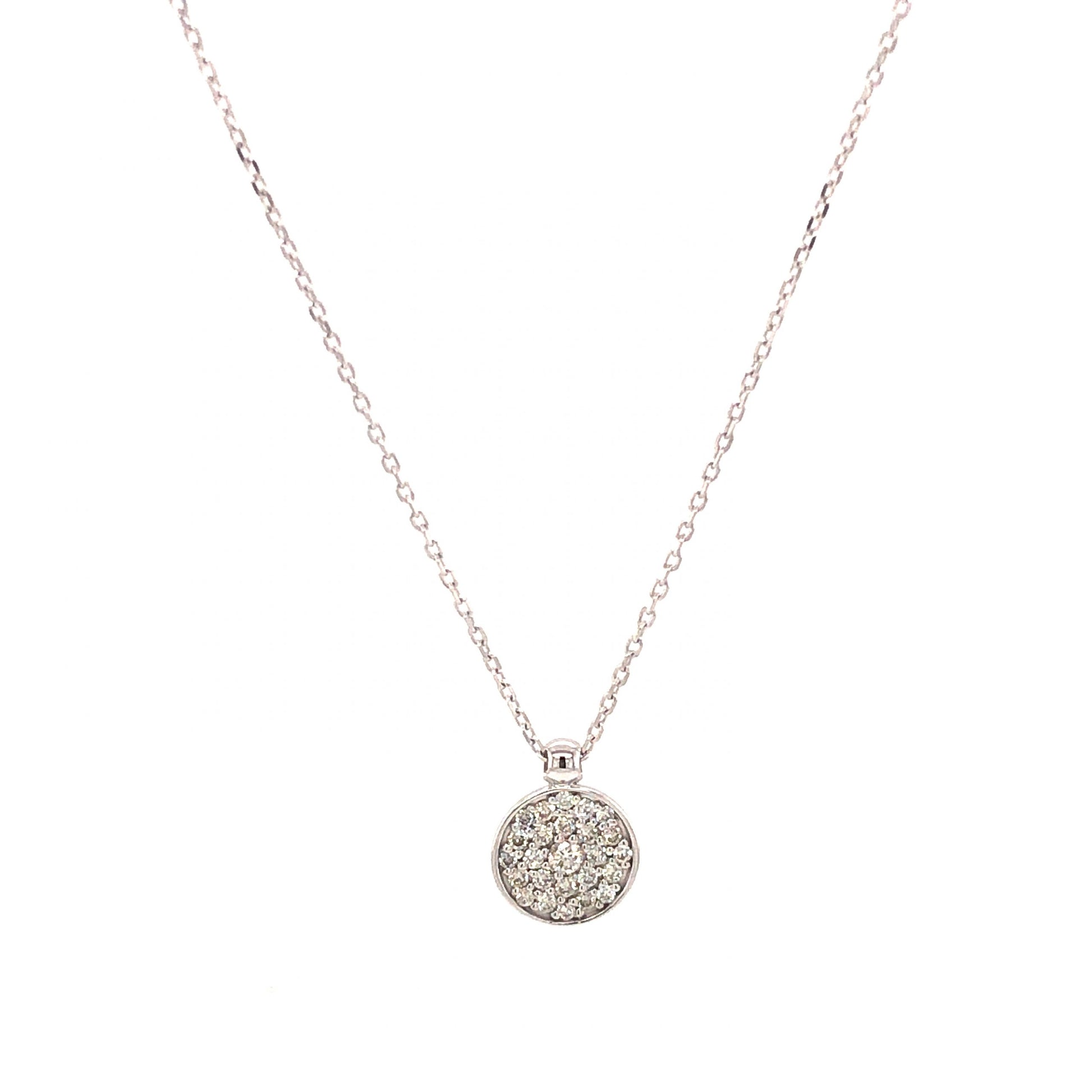 .25 Pave Diamond Pendant Necklace in 14k White Gold