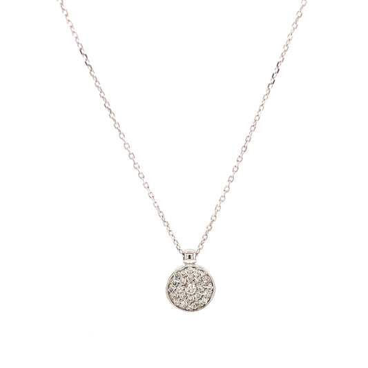 .25 Pave Diamond Pendant Necklace in 14k White Gold