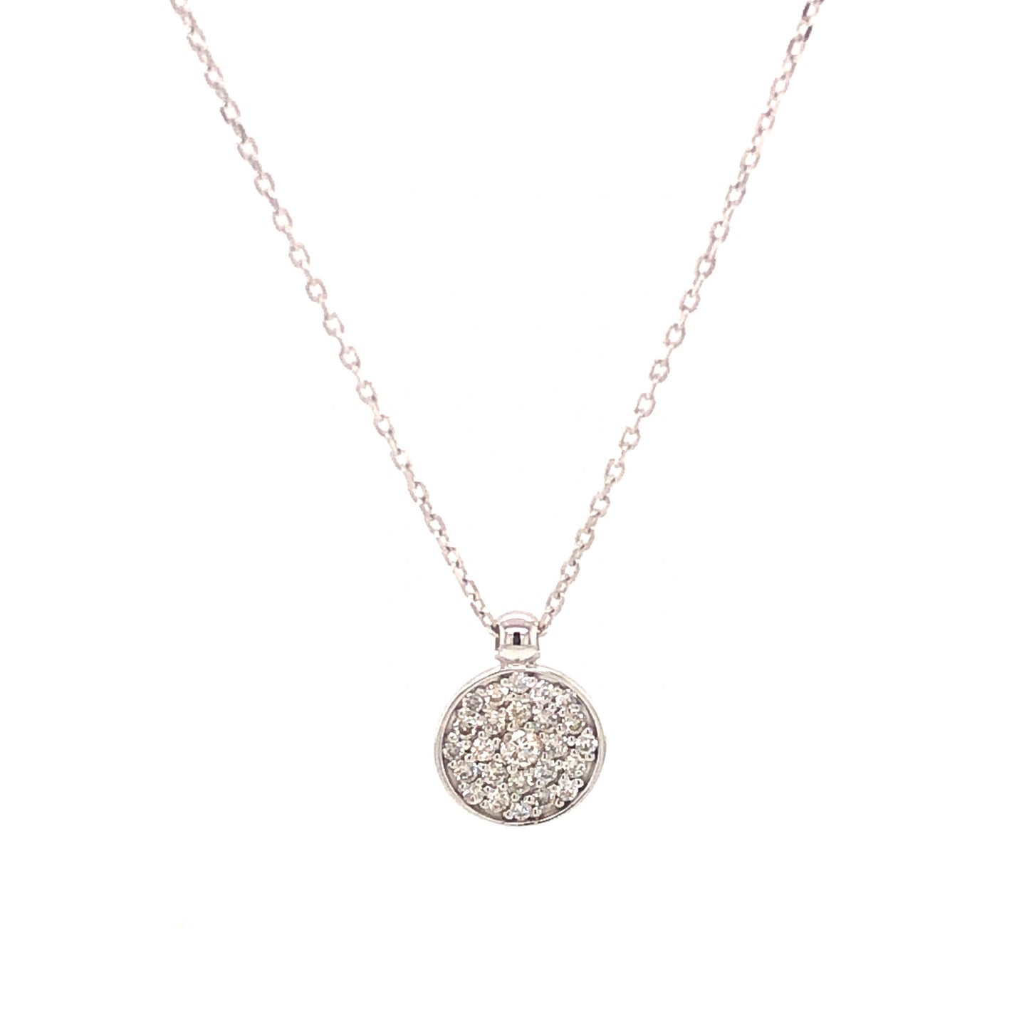 .25 Pave Diamond Pendant Necklace in 14k White Gold