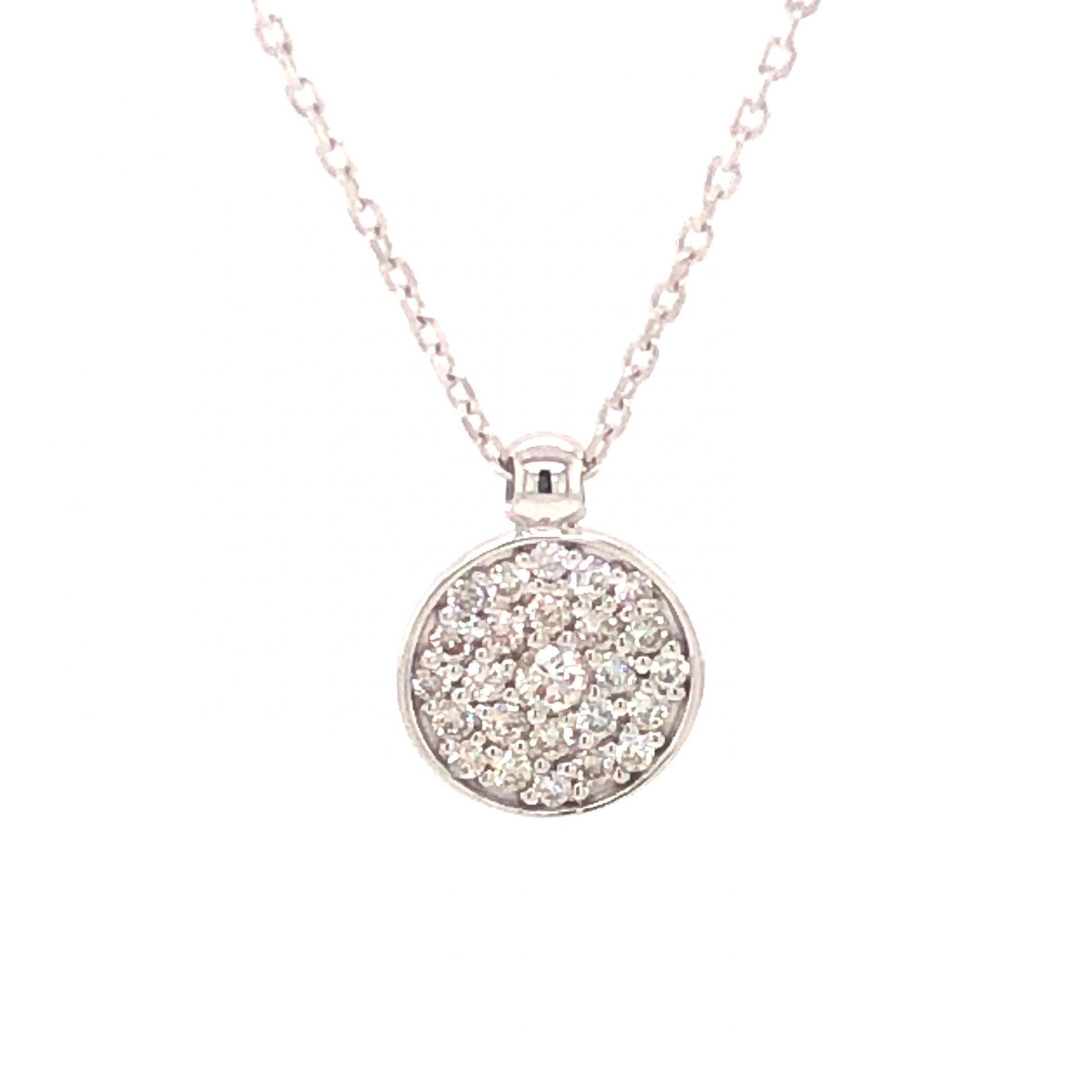 .25 Pave Diamond Pendant Necklace in 14k White Gold