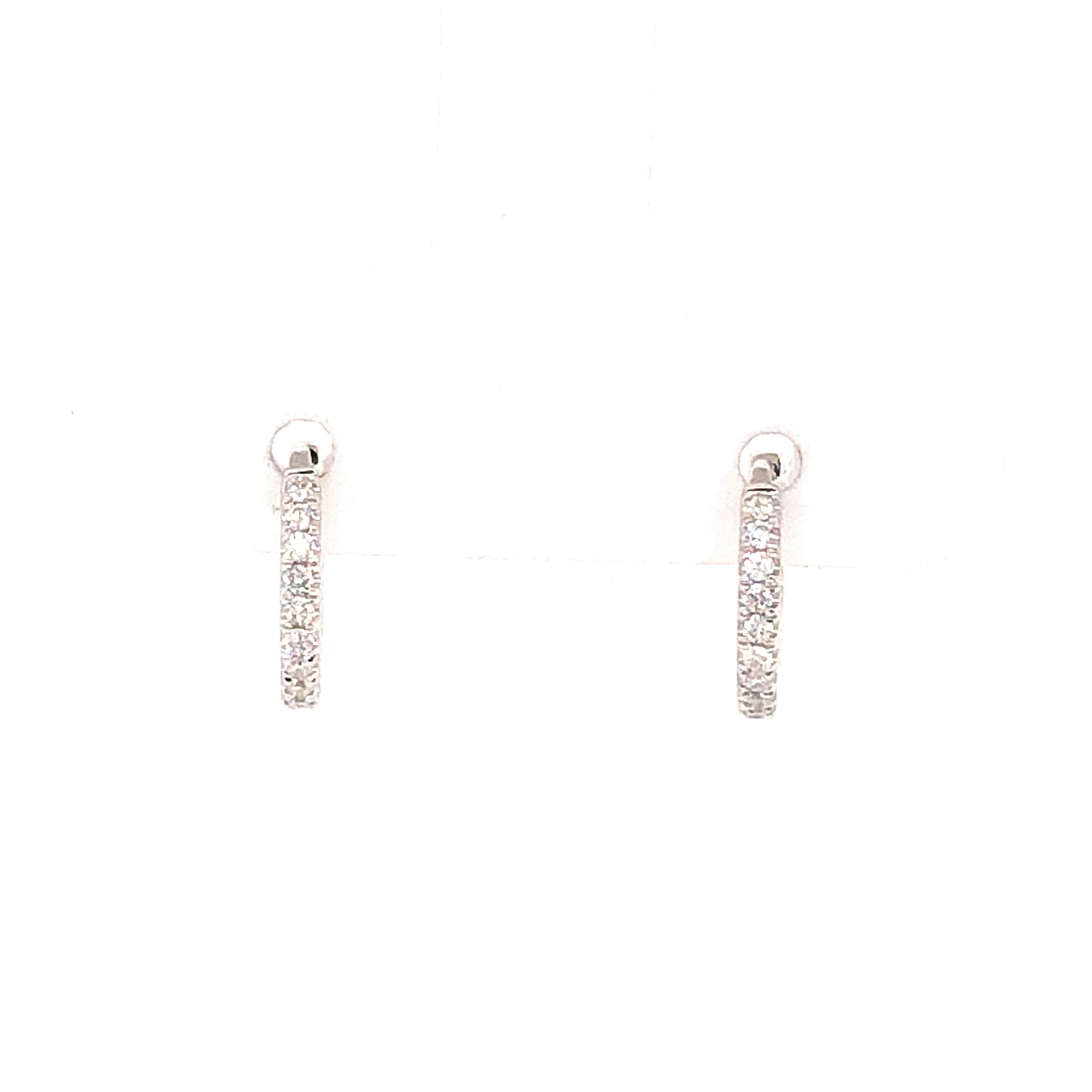 .10 Small Diamond Hoop Earrings in 14k White Gold