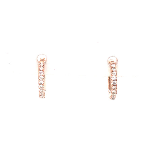 .10 Little Diamond Hoop Earrings in 14k Rose Gold