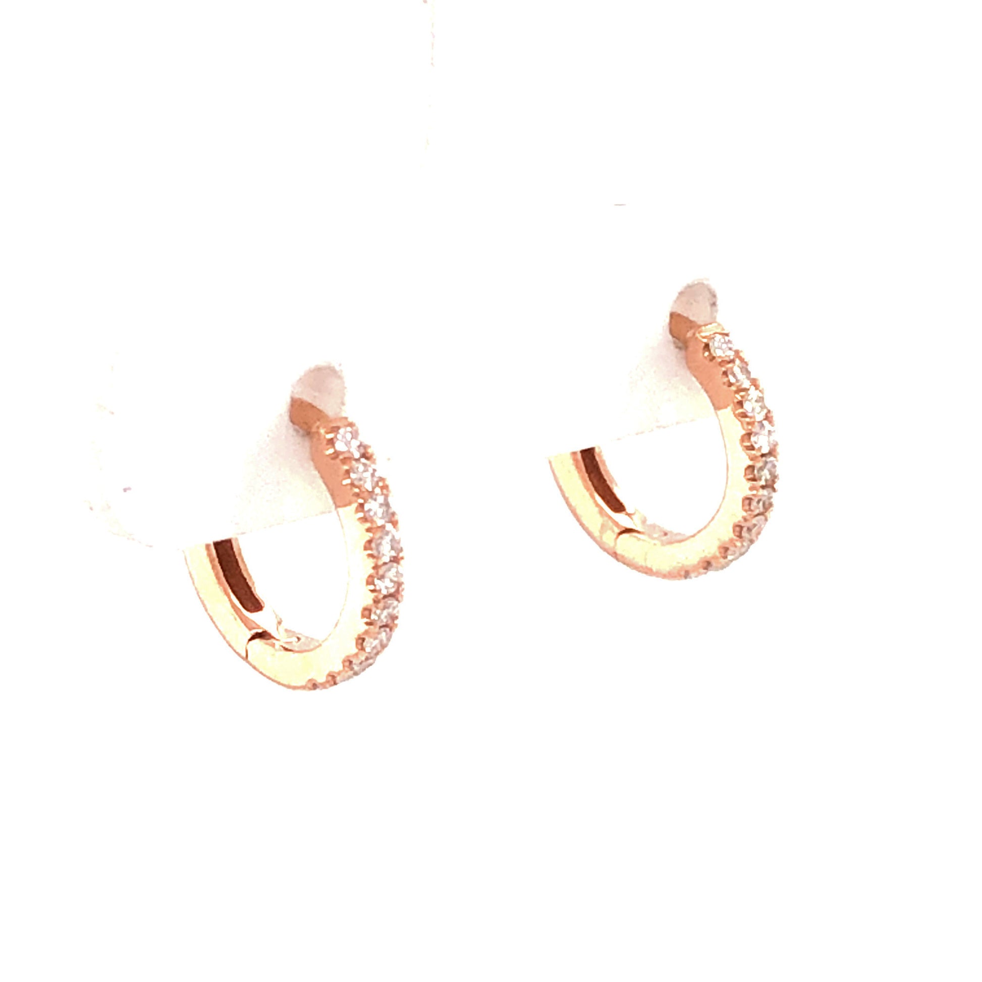 .10 Little Diamond Hoop Earrings in 14k Rose Gold