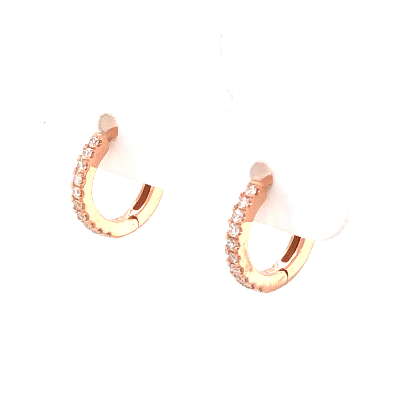 .10 Little Diamond Hoop Earrings in 14k Rose Gold