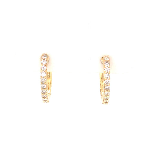 .36 Diamond Hoop Earrings in 14K Yellow Gold