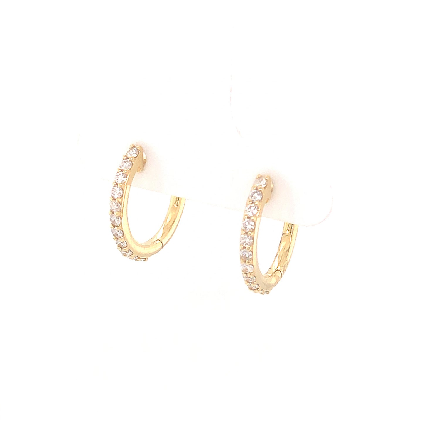 .36 Diamond Hoop Earrings in 14K Yellow Gold