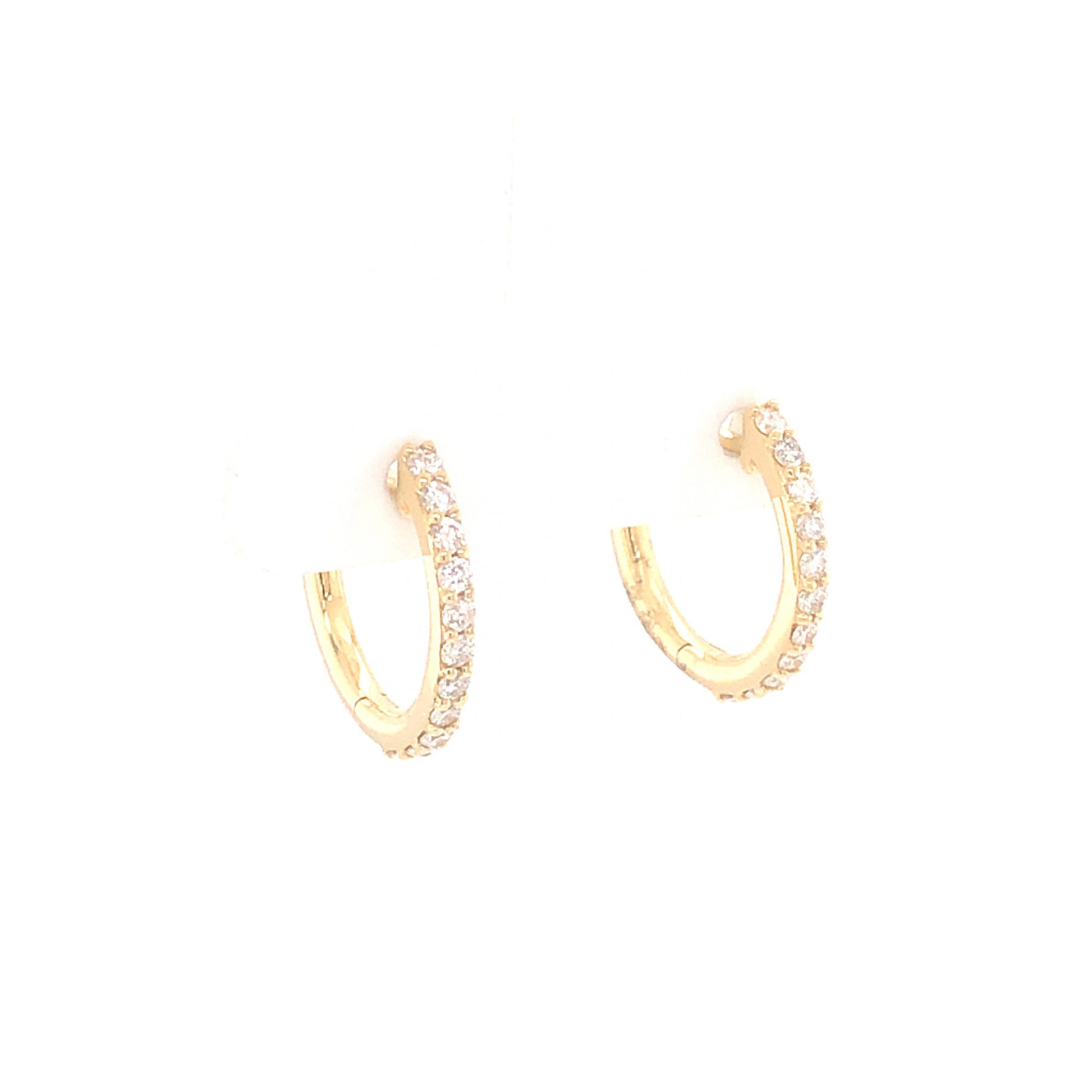 .36 Diamond Hoop Earrings in 14K Yellow Gold