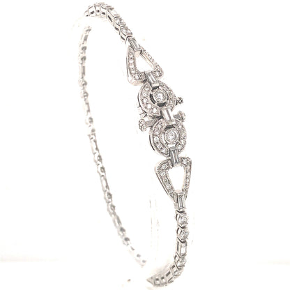 3.15 Antique Inspired Diamond Bracelet in Platinum