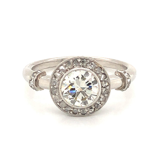 .95 Old European Cut Diamond Engagement Ring in Platinum