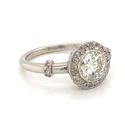 .95 Old European Cut Diamond Engagement Ring in Platinum