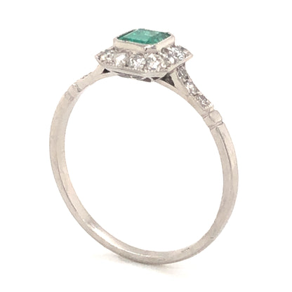 .30 Emerald & Diamond Engagement Ring in Platinum