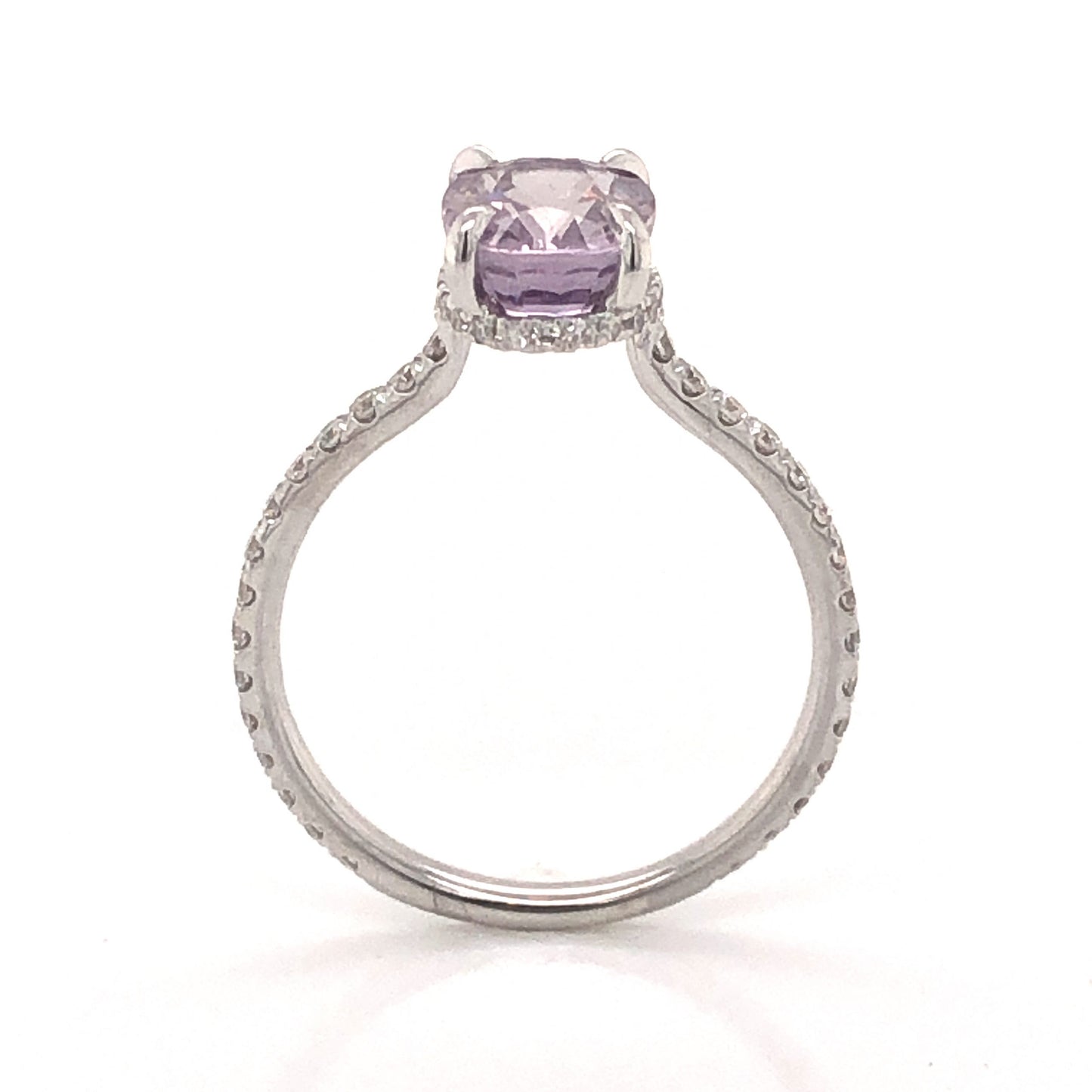 Solitaire Pink Morganite Engagement Ring in 18k White Gold