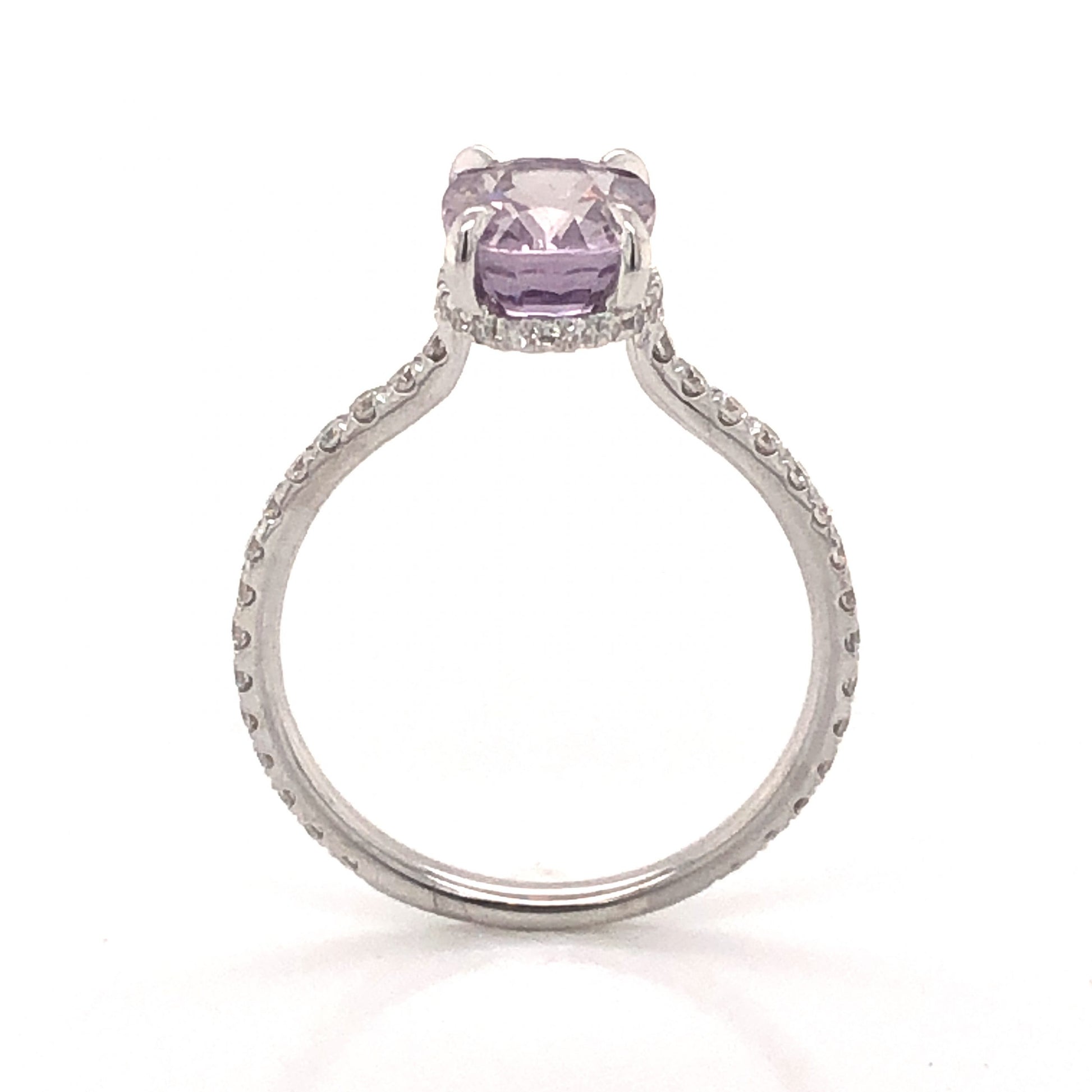 Solitaire Pink Morganite Engagement Ring in 18k White Gold