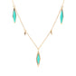 Cabochon Turquoise & Diamond Necklace in 14k Yellow Gold