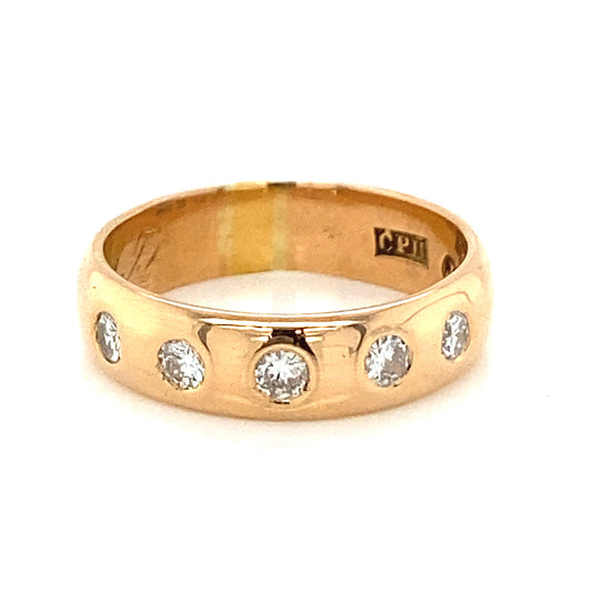 .40 Vintage Mid-Century Diamond Wedding Band in 20k Yellow Gold