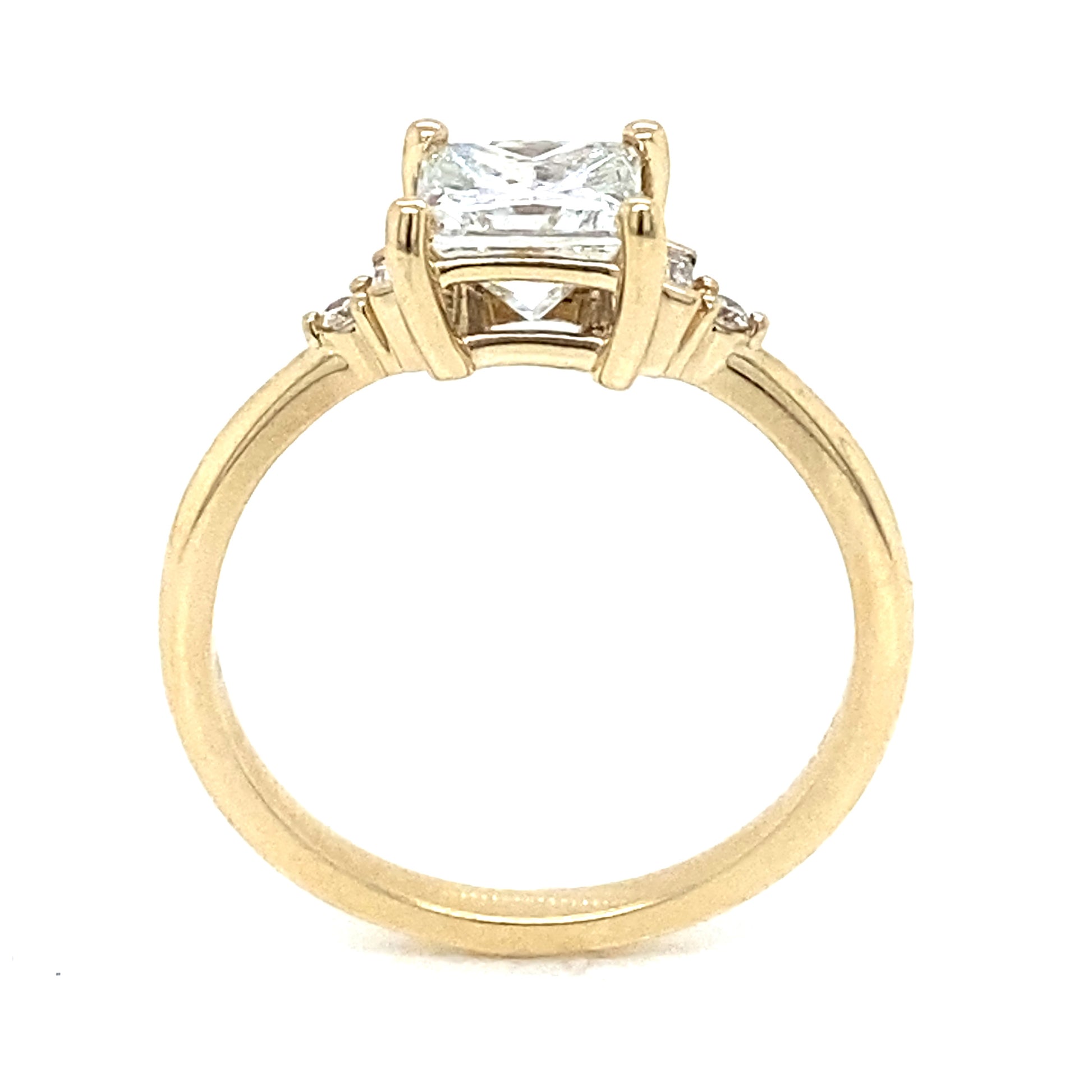 1.23 GIA Princess Cut Diamond Engagement Ring in 14k Yellow Gold