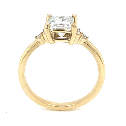 1.23 GIA Princess Cut Diamond Engagement Ring in 14k Yellow Gold