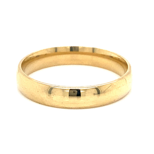 4mm Half Round Men's Wedding Band in 14k Yellow Gold