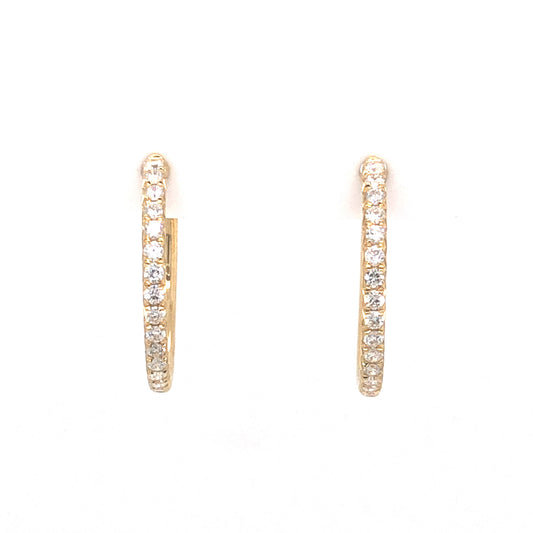 .41 Diamond Earring Hoops in 14K Yellow Gold