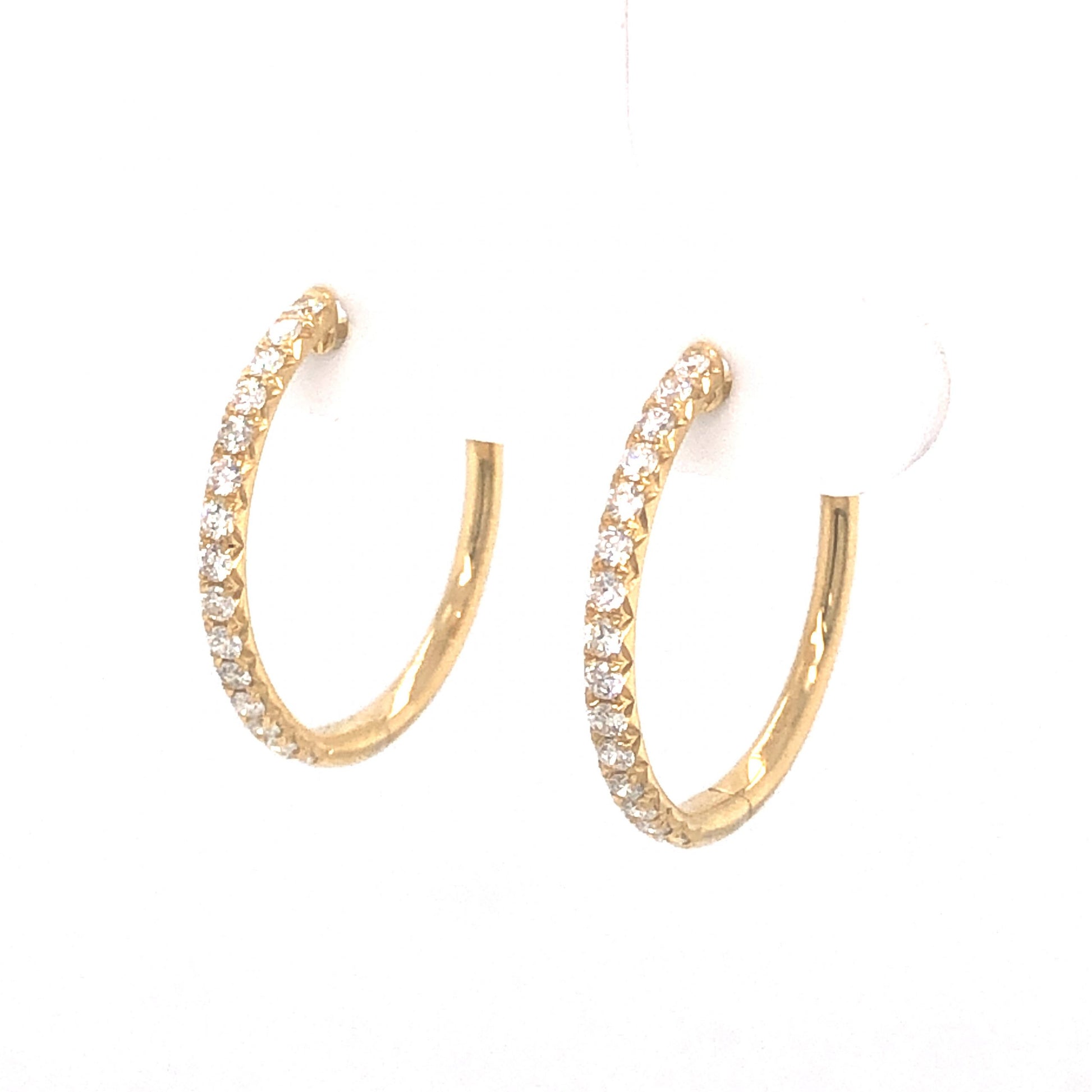 .41 Diamond Earring Hoops in 14K Yellow Gold