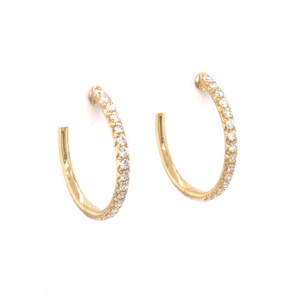 .41 Diamond Earring Hoops in 14K Yellow Gold