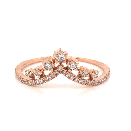 .22 Diamond Tiara Wedding Band in 14k Rose Gold