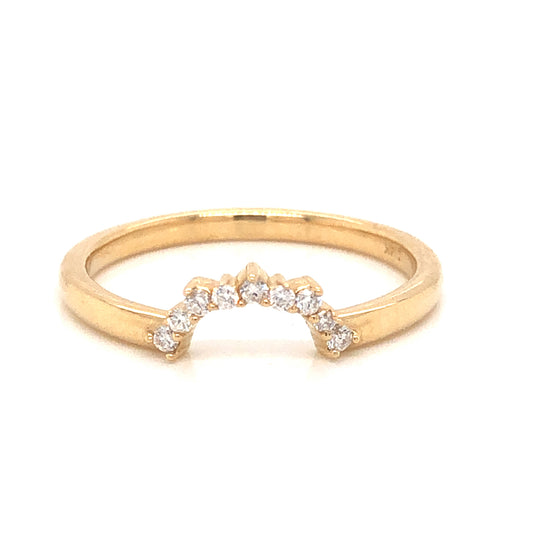 .07 Diamond Curved Wedding Band in 14k Yellow Gold