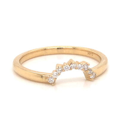 .07 Diamond Curved Wedding Band in 14k Yellow Gold