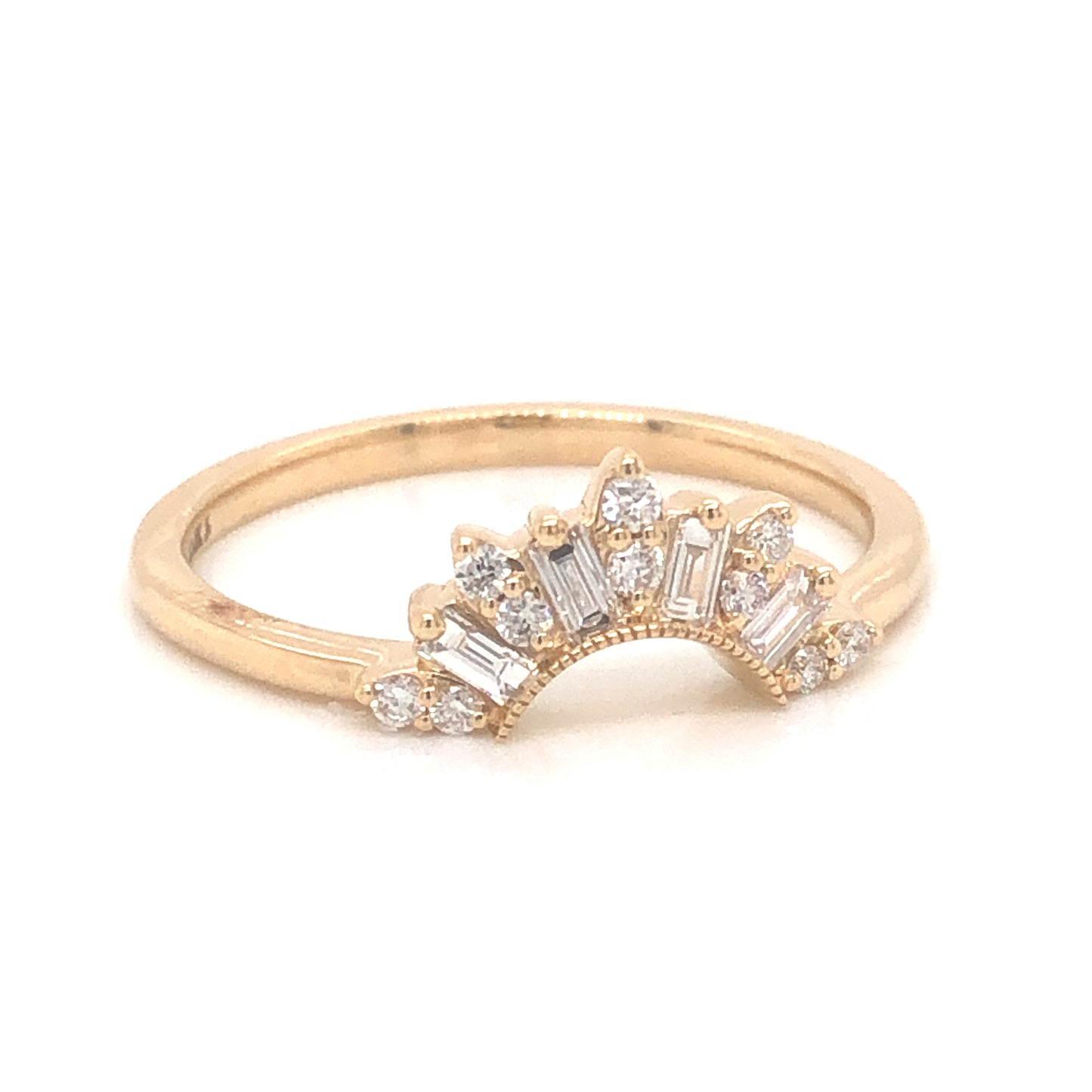 .31 Diamond Curved Wedding Band in 14k Yellow Gold