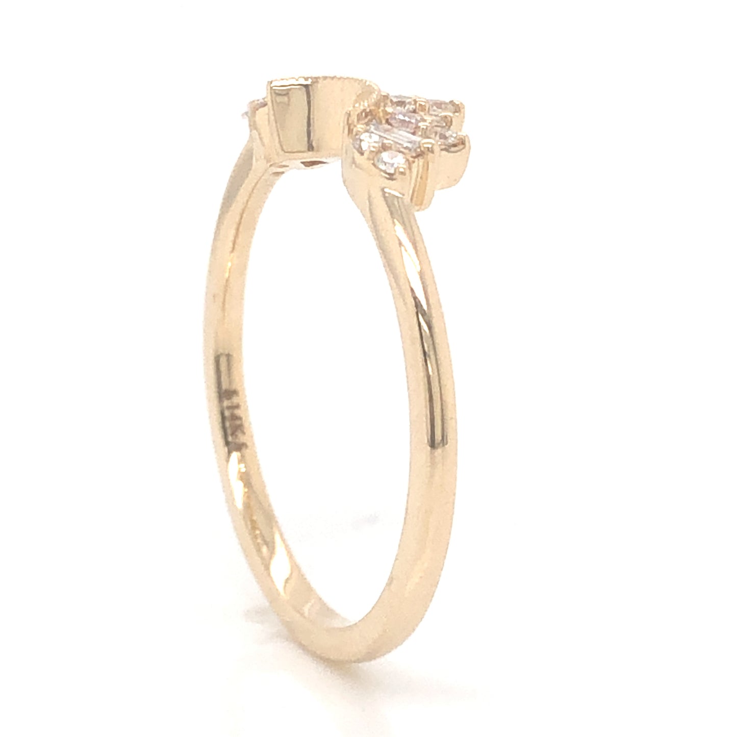 .31 Diamond Curved Wedding Band in 14k Yellow Gold