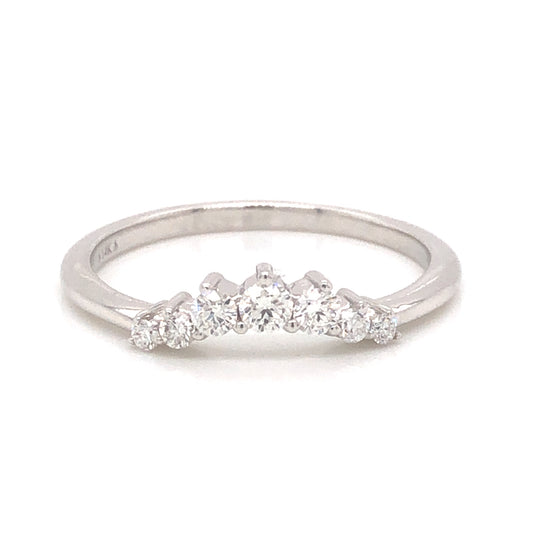 .24 Diamond Tiara Wedding Band in 14k White Gold