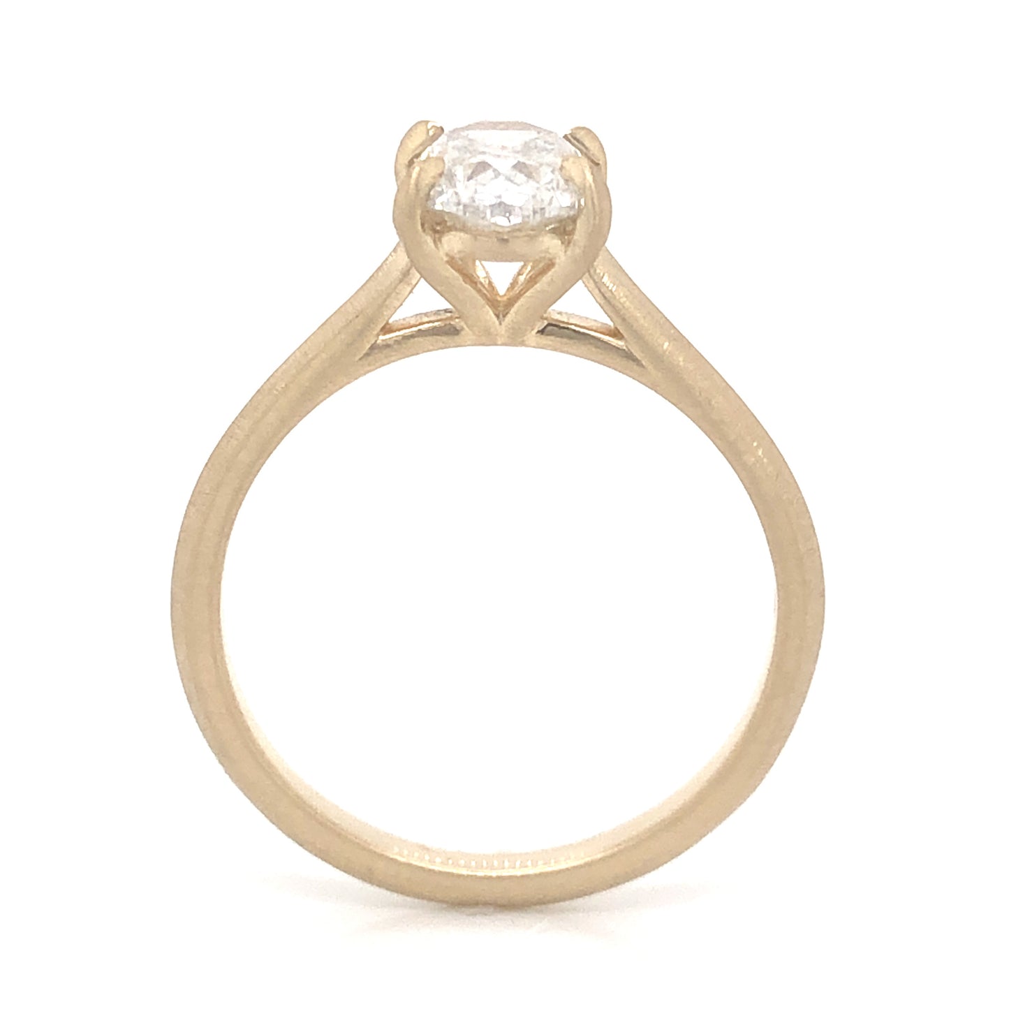 1.41 Rustic Oval Diamond Engagement Ring in 14k Yellow Gold