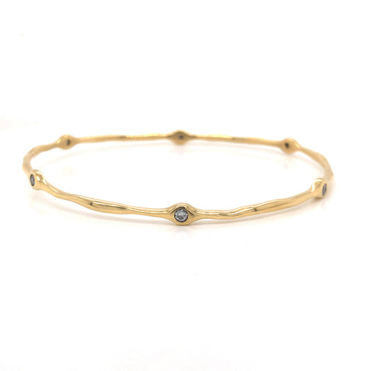 Ippolita Superstar Diamond Bangle Bracelet in 18k Yellow Gold