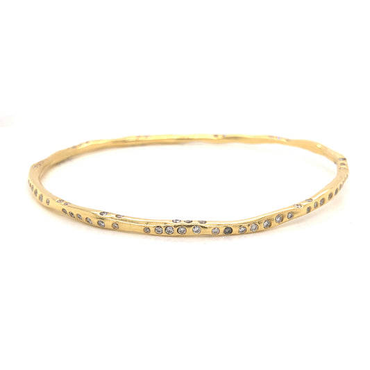 1.49 Ippolita Superstar Diamond Bangle Bracelet in 18k Yellow Gold