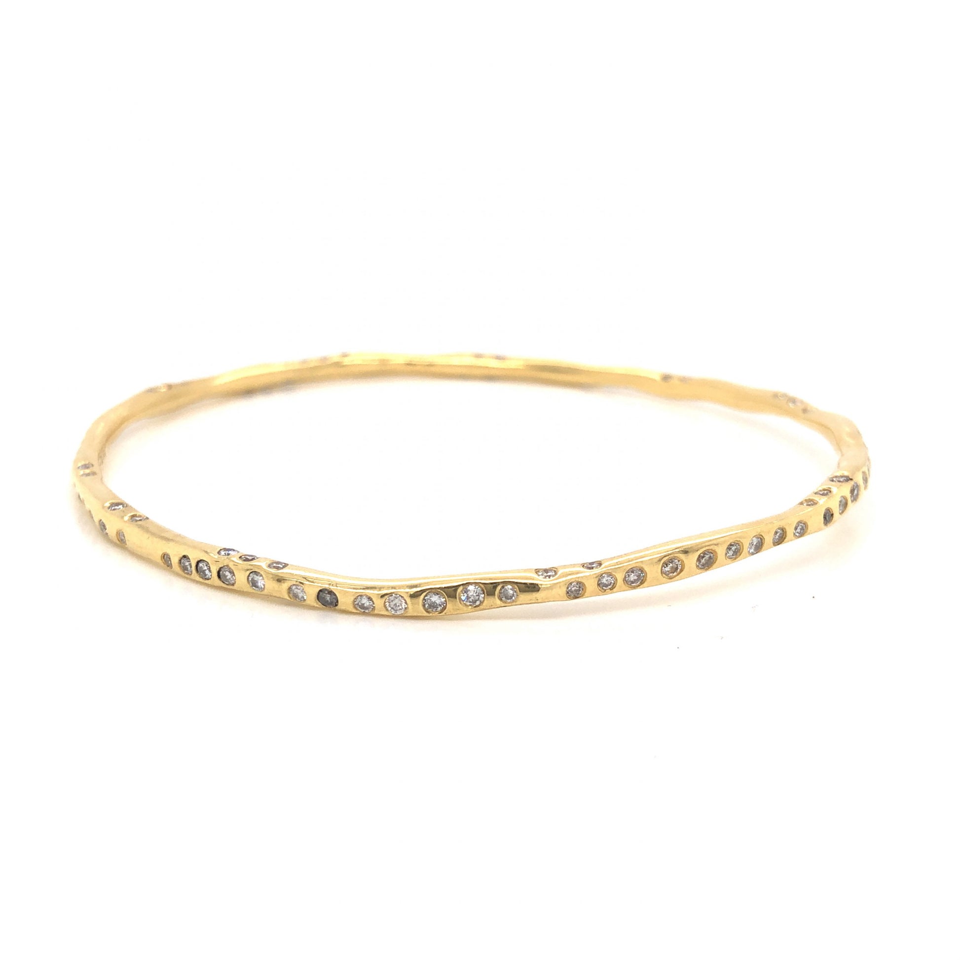 1.49 Ippolita Superstar Diamond Bangle Bracelet in 18k Yellow Gold