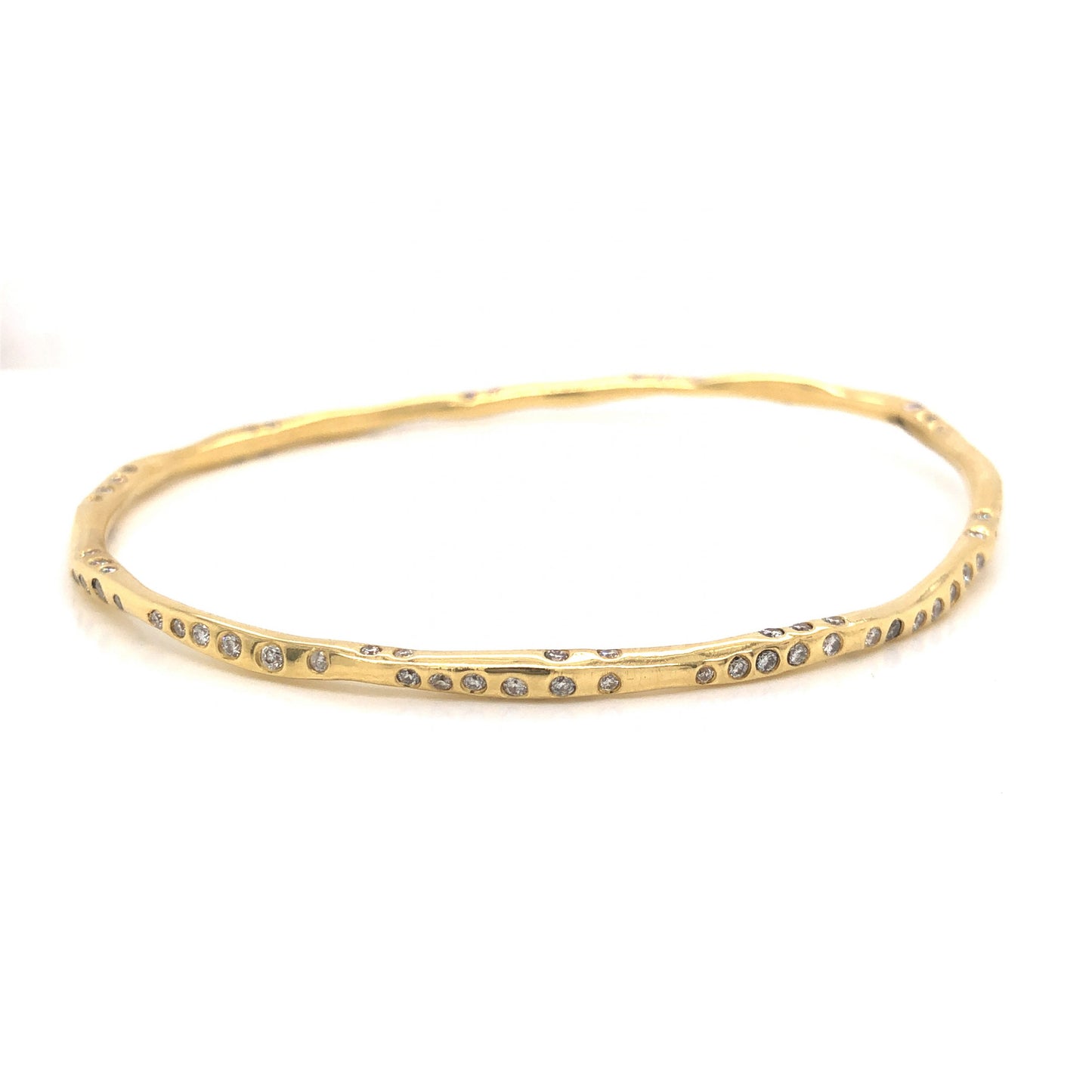 1.49 Ippolita Superstar Diamond Bangle Bracelet in 18k Yellow Gold