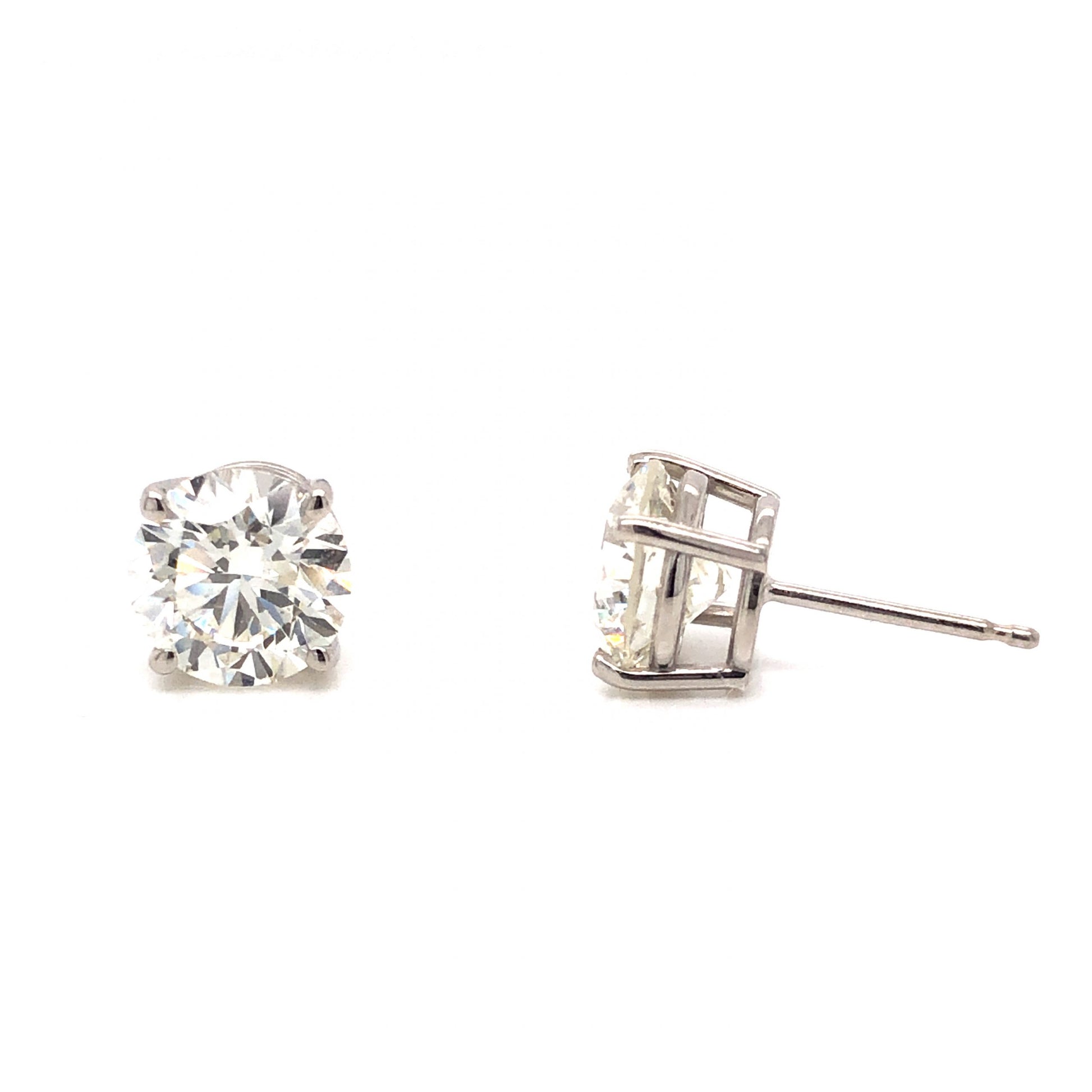 3.30 GIA Diamond Stud Earrings in 14k White GoldComposition: 14 Karat White Gold Total Diamond Weight: 3.30ct Total Gram Weight: 1.13 g Inscription: 14K
      