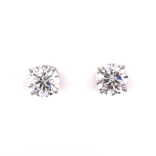 4.10 GIA Diamond Stud Earrings in 14k White Gold