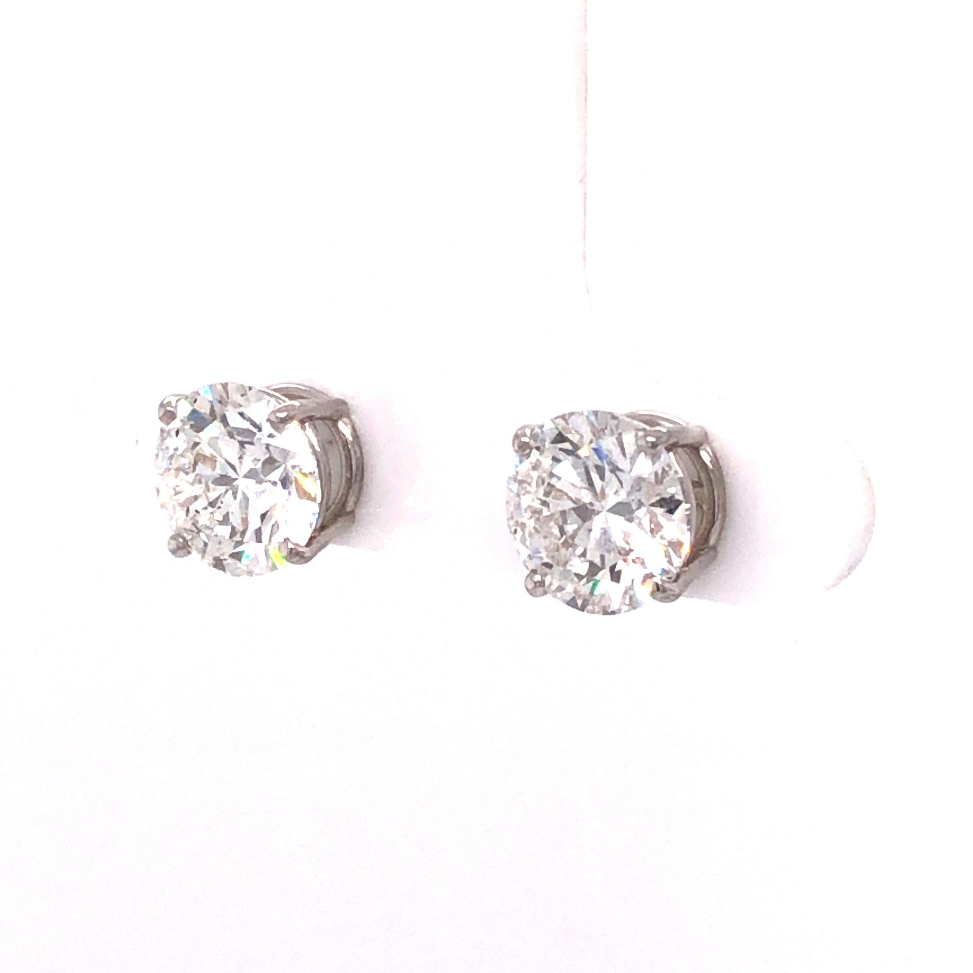 4.10 GIA Diamond Stud Earrings in 14k White Gold