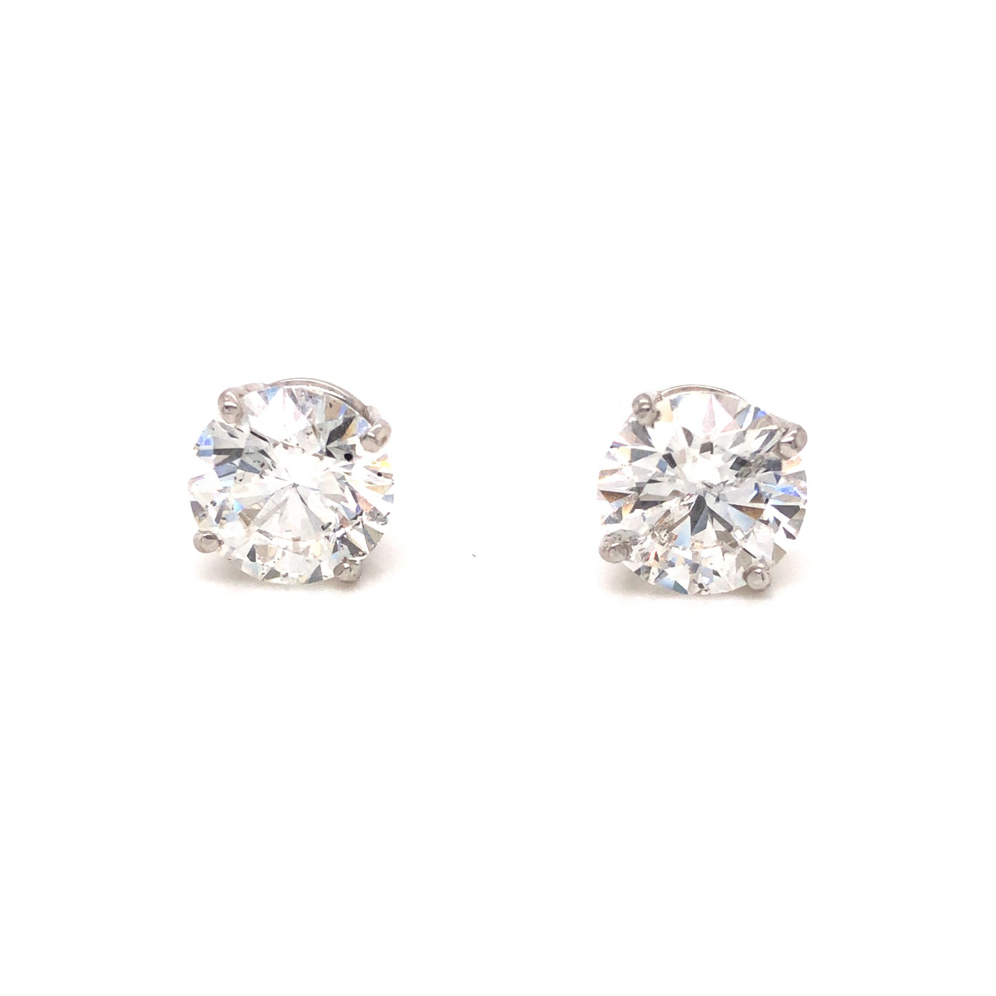 4.10 GIA Diamond Stud Earrings in 14k White Gold