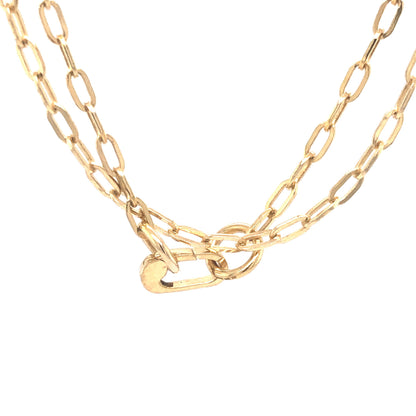 30 Inch Paperclip Chain Necklace in 14k Yellow Gold