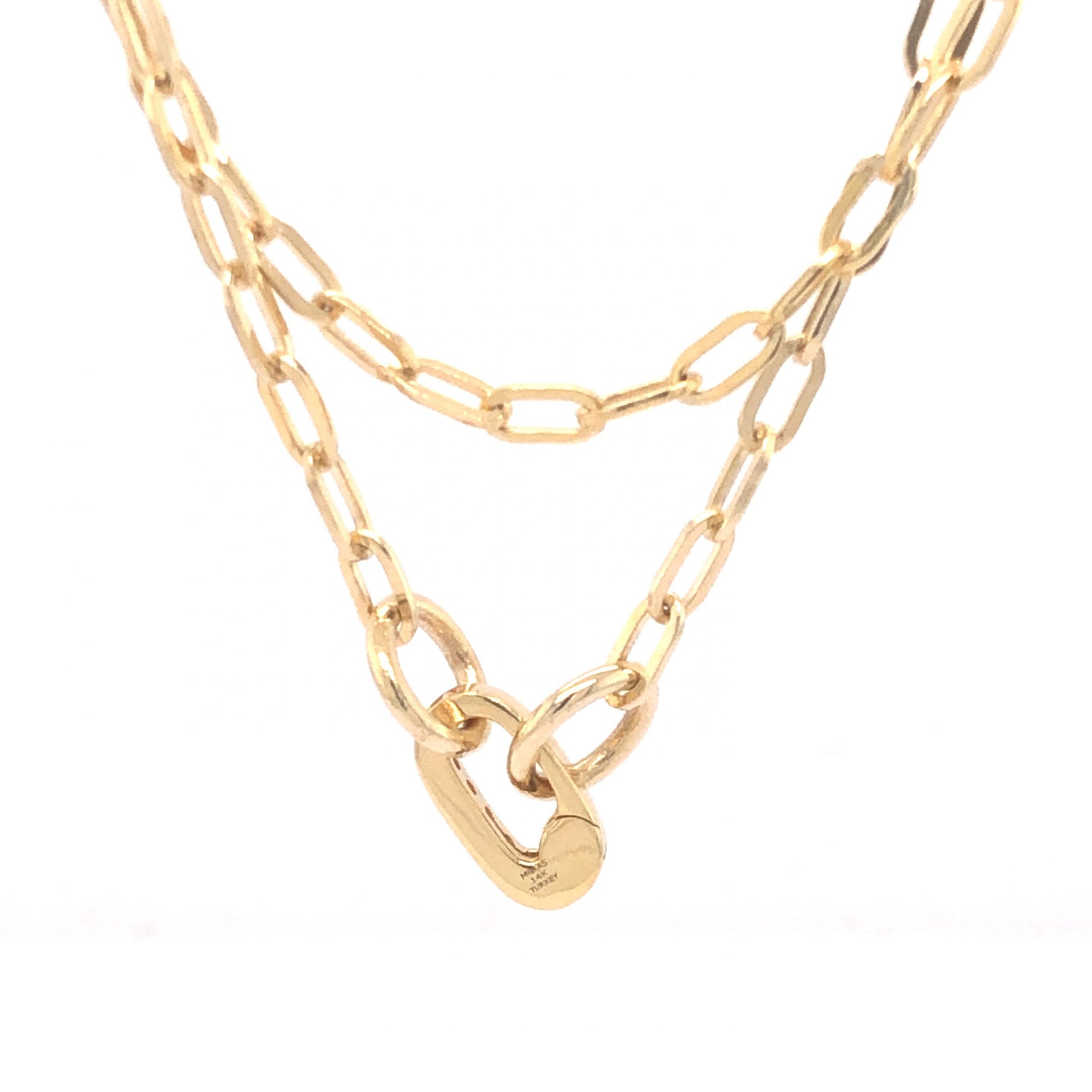 .08 Diamond Clasp Necklace in 14K Yellow Gold