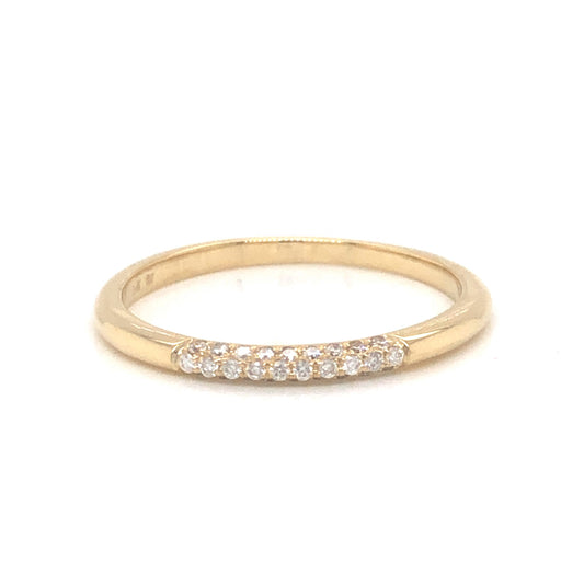 .11 Pave Diamond Stacking Band in 14k Yellow Gold