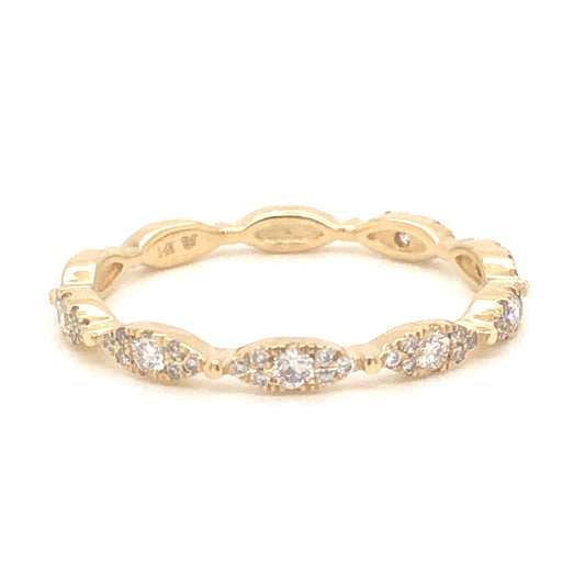 .21 Round Brilliant Diamond Wedding Band in 14k Yellow Gold