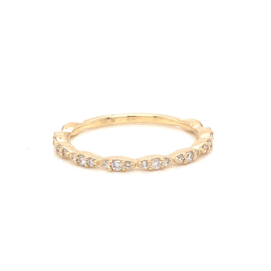 Thin .24 Half-Eternity Diamond Wedding Band in 14k Yellow Gold